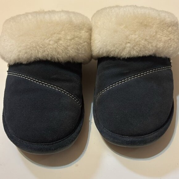 Nuknuuk “Joy” navy blue suede slip-on slippers  size 9 - Picture 7 of 9